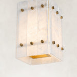 Product detail of Cloud White Twelve-Panel Marble Lantern Pendant against a neutral background