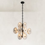 Clustered White Marble Disc Chandelier 23.6