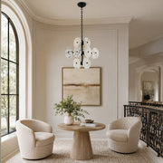 Clustered White Marble Disc Chandelier 23.6