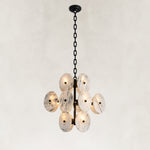 Clustered White Marble Disc Chandelier 23.6