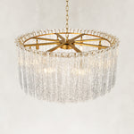 Eight-Light Glass Globe Chandelier 36" fixture detail