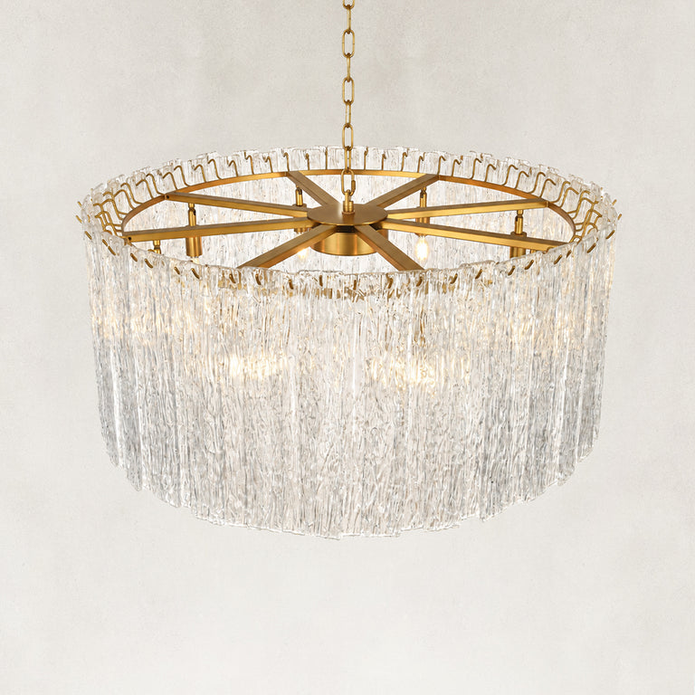 Eight-Light Glass Globe Chandelier 36" fixture detail