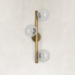 Brass-Tone Three-Globe Wall Sconce brass-tone complete fixture view