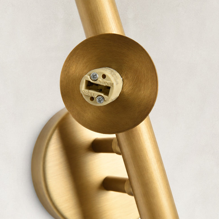 Brass-Tone Three-Globe Wall Sconce brass-tone room scene