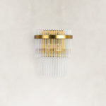 Semicircular Two-Light Glass Wall Sconce complete fixture view