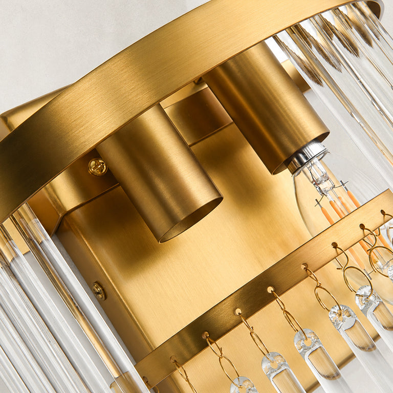 Semicircular Two-Light Glass Wall Sconce fixture detail