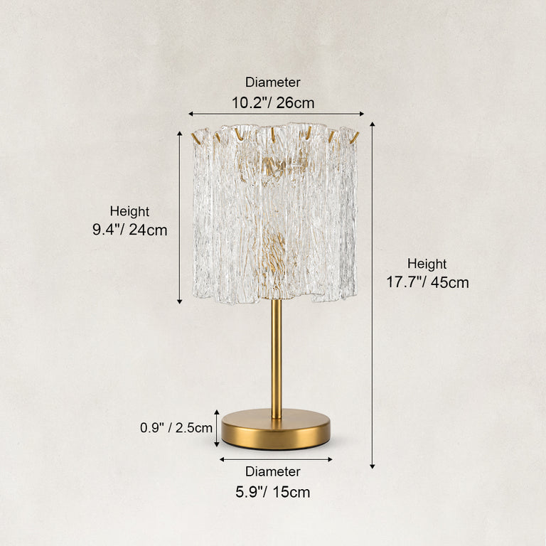Glass Accent Table Lamp 10" fixture dimensions