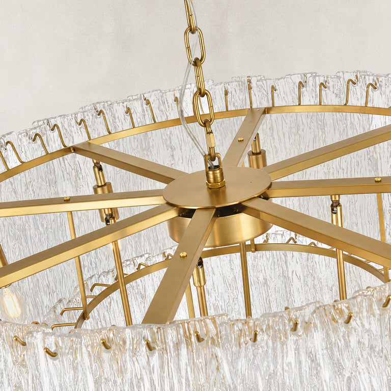 Twelve-Light Glass Globe Chandelier 36" fixture detail
