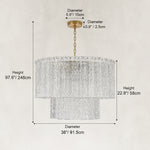 Twelve-Light Glass Globe Chandelier 36" fixture dimensions