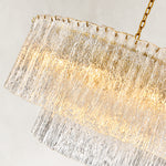 Fifteen-Light Glass Globe Chandelier 48" fixture detail