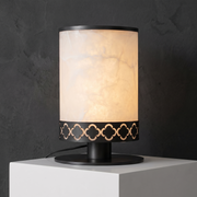 Colonna Modern Alabaster Table Lamp by Dalmivik, complete fixture view