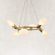 Compact Dandelion Glass Ring Chandelier in Brushed titanium gold - alternate angle