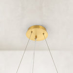 Compact Dandelion Glass Ring Chandelier in Brushed titanium gold - material detail
