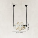 Dimension diagram for Compact Petal Marble Chandelier 27.6