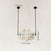 Dimension diagram for Compact Petal Marble Chandelier 27.6