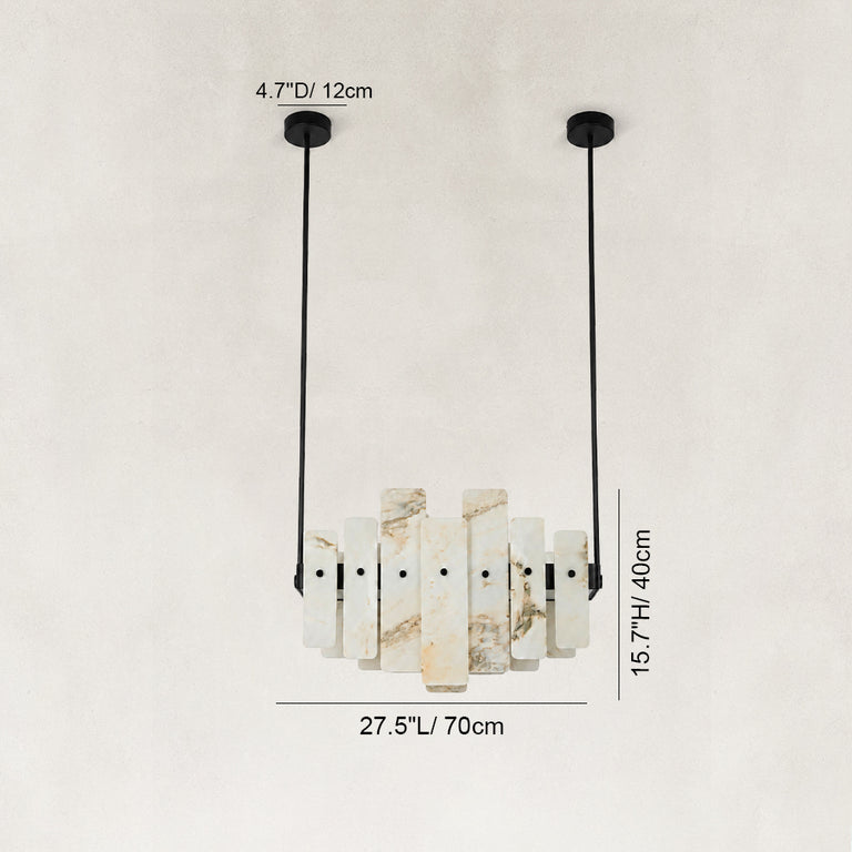 Dimension diagram for Compact Petal Marble Chandelier 27.6"