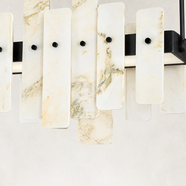 Product detail of Compact Petal Marble Chandelier 27.6" against a neutral background
