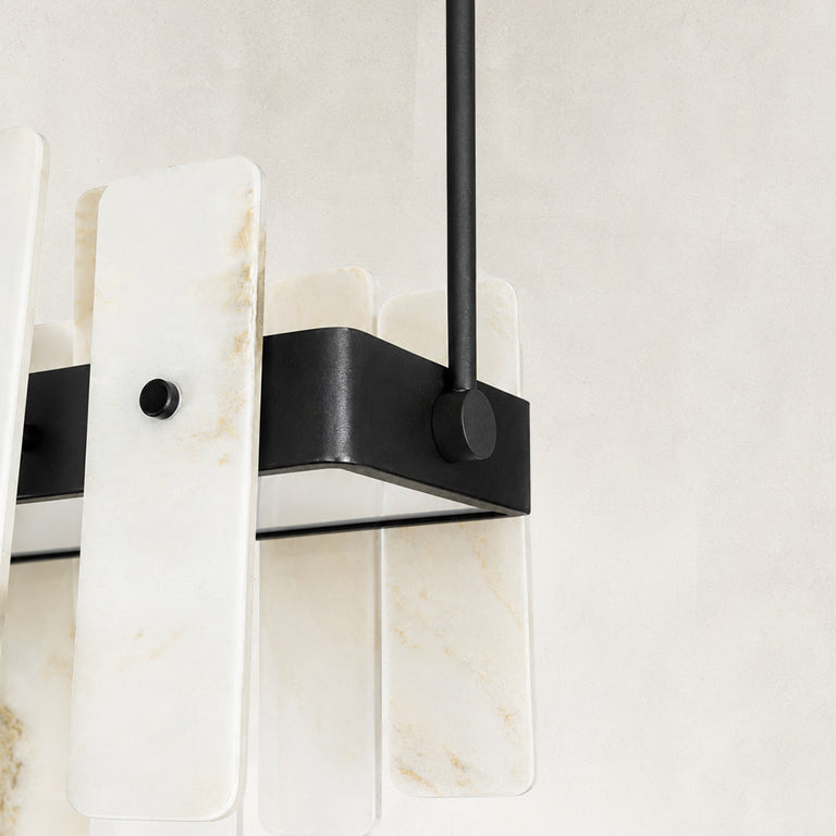 Product detail of Compact Petal Marble Chandelier 27.6" against a neutral background