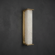 Cornice Modern Alabaster Sconce by Dalmivik, complete fixture view