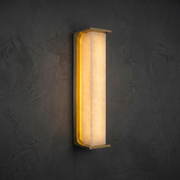 Cornice Modern Alabaster Sconce by Dalmivik, complete fixture view