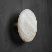 Cristallo Modern Alabaster Sconce by Dalmivik, complete fixture view