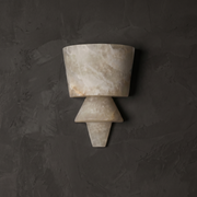 Cristallo Modern Alabaster Wall Sconce by Dalmivik, complete fixture view