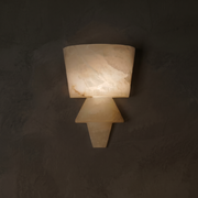 Cristallo Modern Alabaster Wall Sconce by Dalmivik, complete fixture view