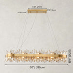 52-inch oval chandelier dimension drawing.