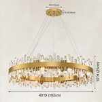 40-inch round chandelier dimension drawing.