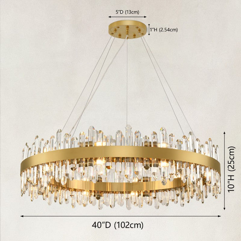 40-inch round chandelier dimension drawing.