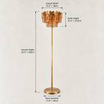 Dimension diagram for the Amber crystal floor lamp
