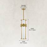 Dimension diagram showing the cylindrical pendant body and round canopy.