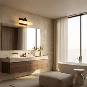 Adjustable Picture Light, 12 in in Black above a bathroom mirror