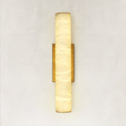 Alabaster Column Wall Sconce, 20 in in Brass - complete fixture