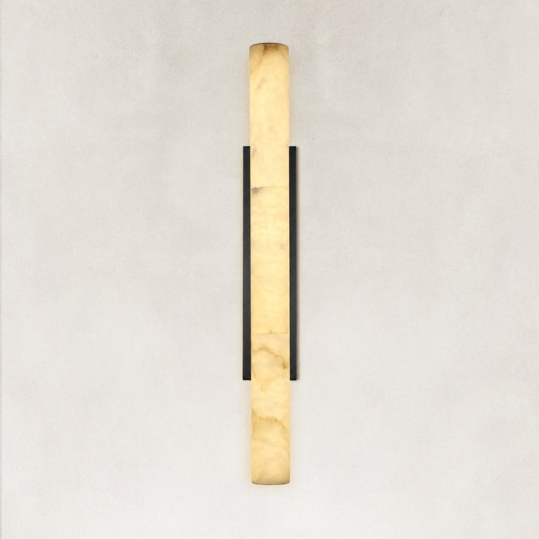 Black Alabaster Panel Wall Sconce, 36 in