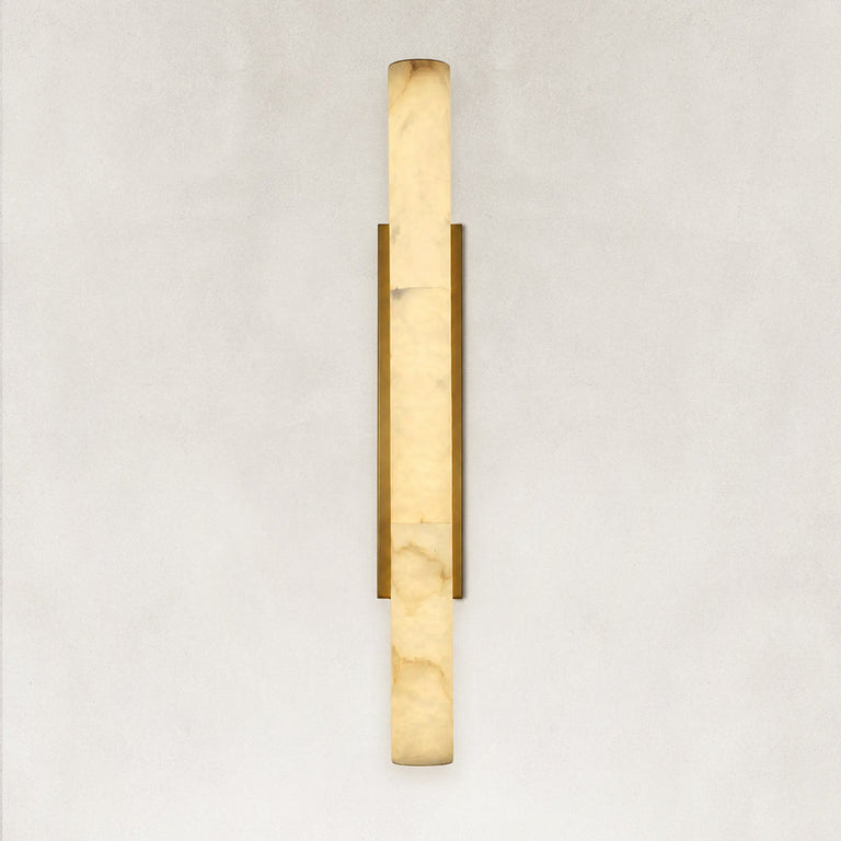 Brass Alabaster Panel Wall Sconce, 36 in