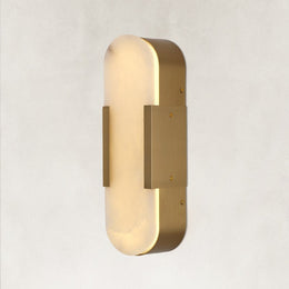 Brass Alabaster Pill Wall Sconce, 14 in