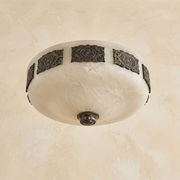 Antique Rim Ceiling Alabaster by Dalmivik, complete fixture view