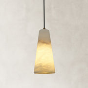Canto Tapered Pendant with Brass hardware, complete fixture