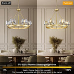 Dimming illustration for a Cup-Shade Ring Chandelier