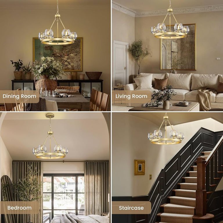 Cup-Shade Ring Chandelier