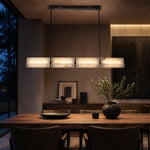Harmon Modern Alabaster Linear Chandelier by Dalmivik, product or room detail view