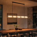 Harmon Modern Alabaster Linear Chandelier by Dalmivik, product or room detail view