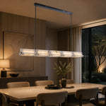 Harmon Modern Alabaster Linear Chandelier by Dalmivik, product or room detail view