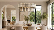 Statement lighting in an interior planned for trade and project teams