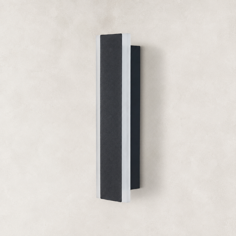 Complete slim linear outdoor wall fixture, unlit