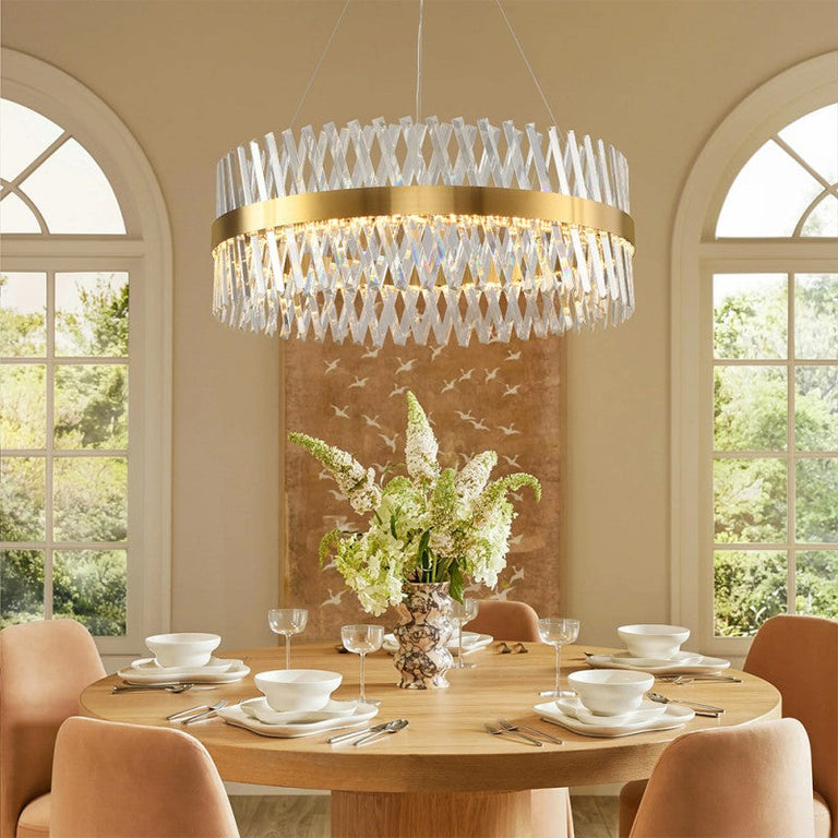 Pointed Prism Ring Chandelier