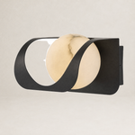 Ribbon Curve Flowing Drape Alabaster Wall Sconce by Dalmivik, complete fixture view