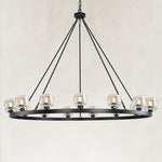 Round Glass Cup Chandelier, 59 in in Black alternate angle