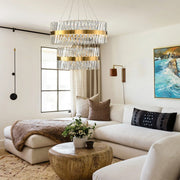 Two-Tier Diagonal Prism Chandelier